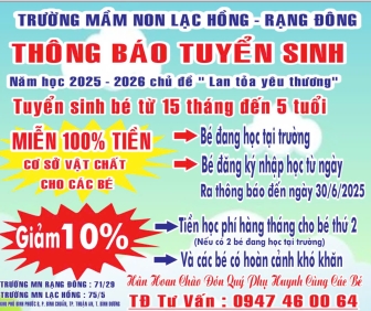 TUYỂN SINH NĂM HỌC 2025-2026